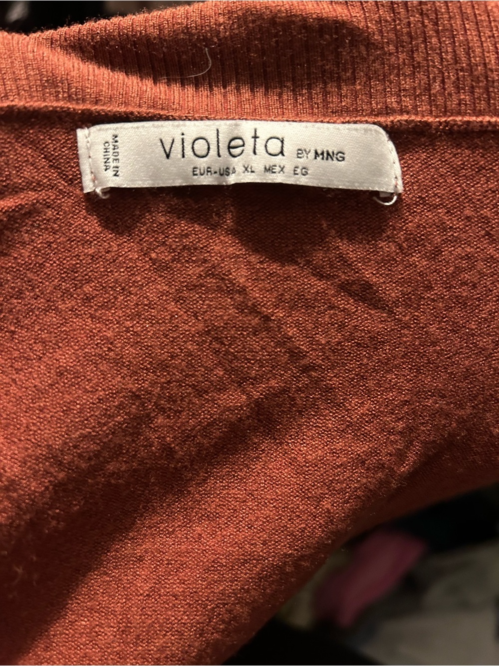 Mango Open-Front Cardigan in Rust - Picture 2 of 2
